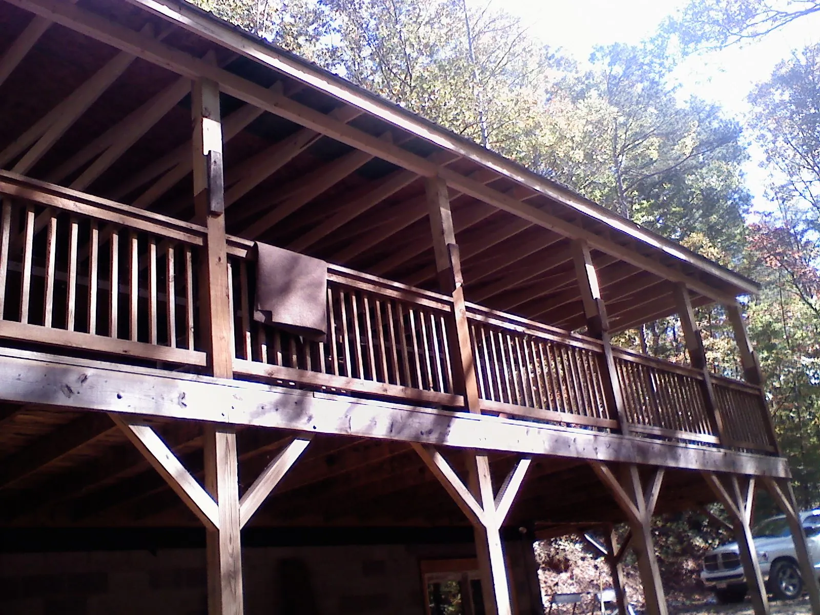 Timber framing under a new elevated porch and deck — Roof Leak Repair in Jessie by Roofing Brothers